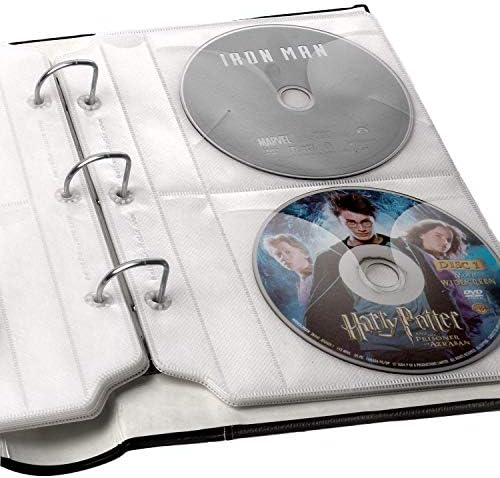 Bellagio-Italia Siyah DVD Depolama Cilt Seti-192 adede kadar DVD, CD veya Blu-Ray Saklar-DVD Kapak Resmini Saklar-Asitsiz Sayfalar
