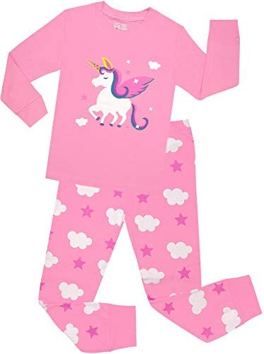 Küçük kızlar at pijama Set çocuk Noel PJs %100 Pamuk Pijama boyutu 2 ila 8 yıl
